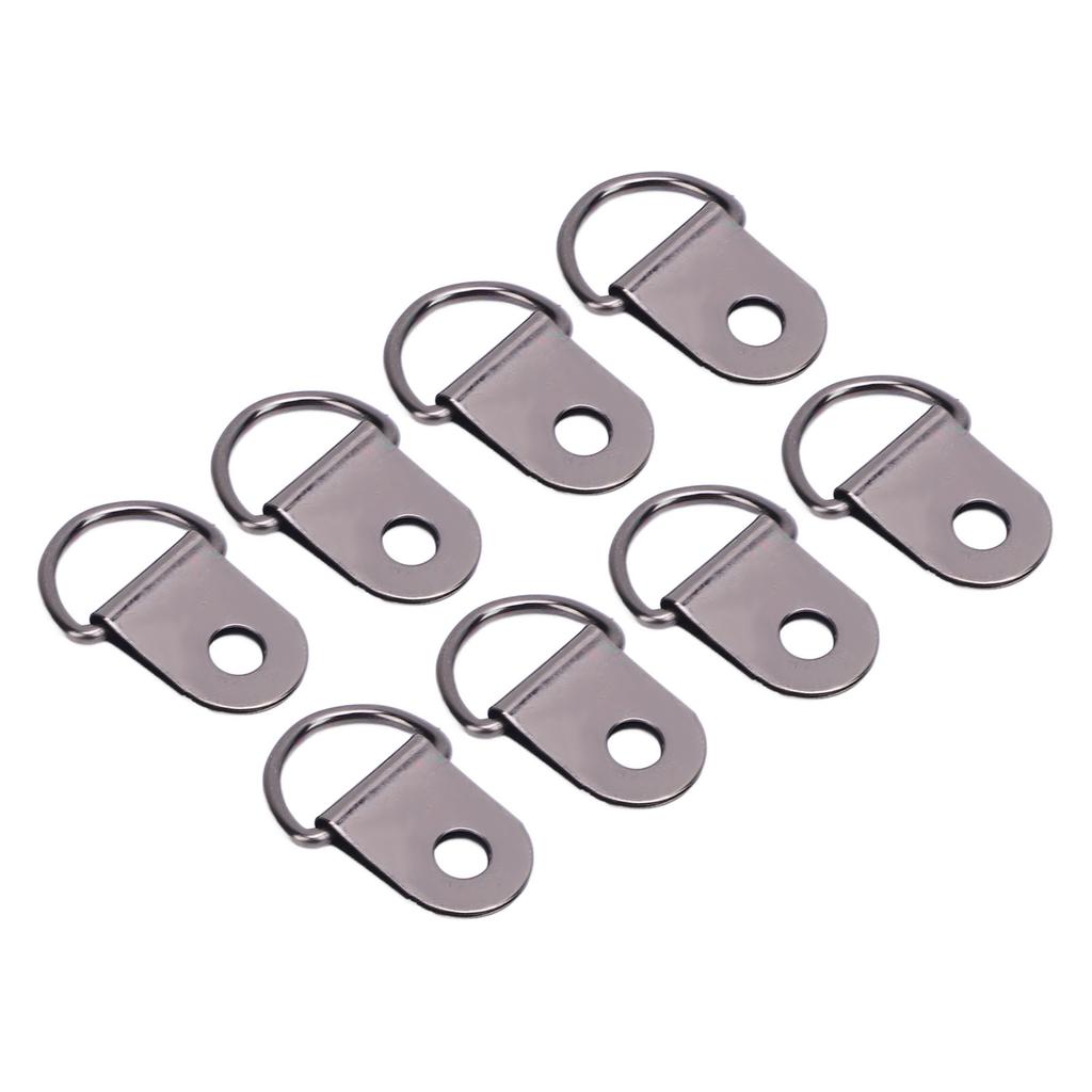 50 Set Shoe Boot Lace Hooks with 8mm Iron Rivets Loop D Ring Buckle Metal Repair Accessories Black