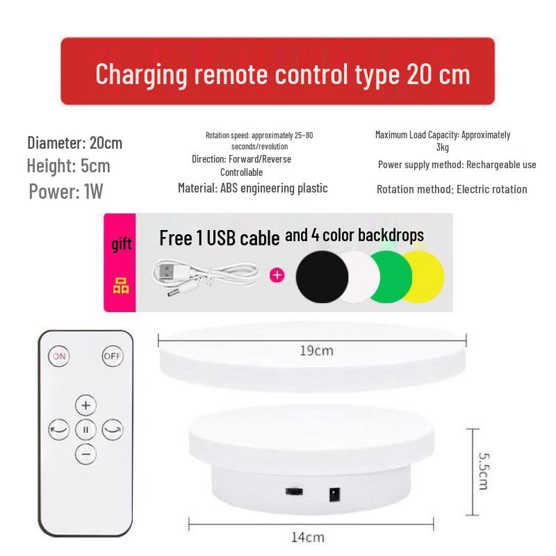 Automatic Rotating Display Stand with Remote for Photography and Live Streaming