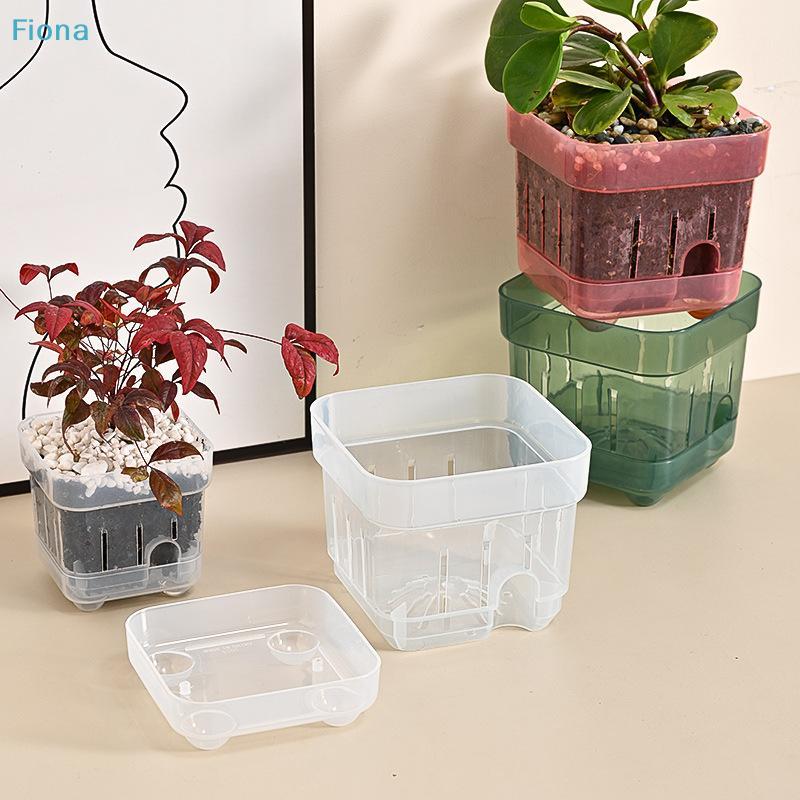 Square Root View Planter Pot With Drainage Breathable Plastic Pot For Home Balcony Garden Plant Growing