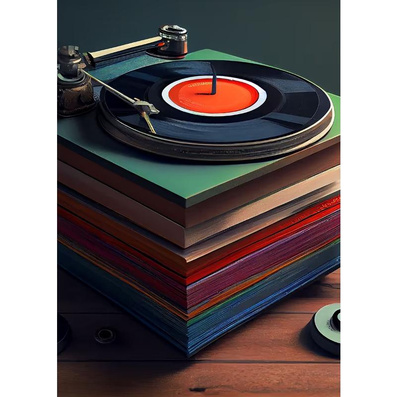 Mittelalterlich Retro Realistische Textur Schallplattenspieler Kassette Kunst Poster Leinwanddruck Wohnzimmer Schlafzimmer Heimdekoration