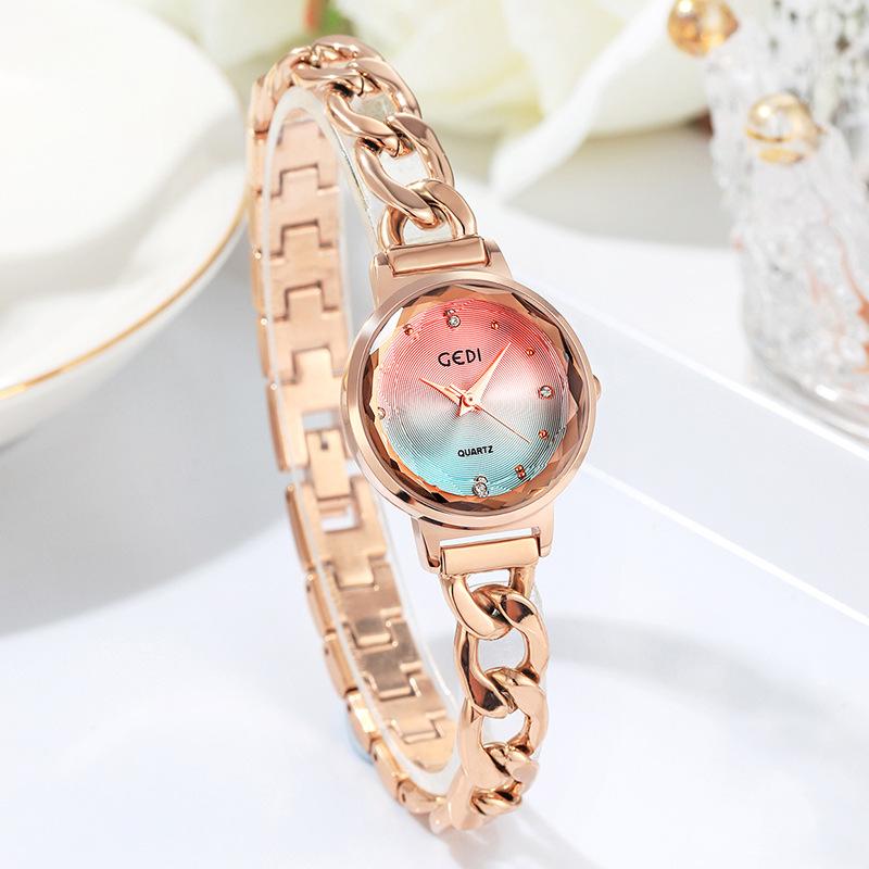 Gedi Fashion Gradient Dial Women's Denim Chain Waterproof Quartz Watch