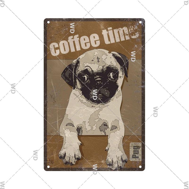 Blechschilder im Vintage-Stil mit Hunden, dekoratives Schild, Retro-Metallplatte für Zuhause, Wohnzimmer, Männerhöhle, Café, Bauernhof, Retro-Poster, Wandkunst-Dekor