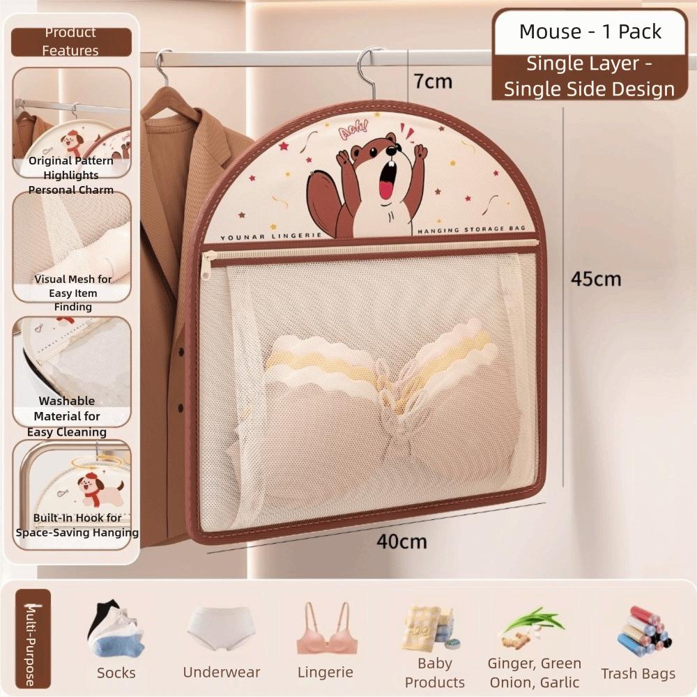 with Hanger Foldable Clothing Hanging Bag Large Capacity Net Bag Wardrobe Organizer