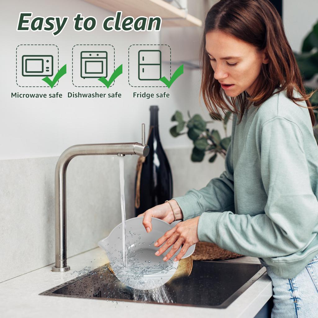 4Pcs Plastic Mixing Bowl Set Reusable Plastic Nesting Mixing Bowl Multifunctional Nesting Container for Kitchen Cooking Baking