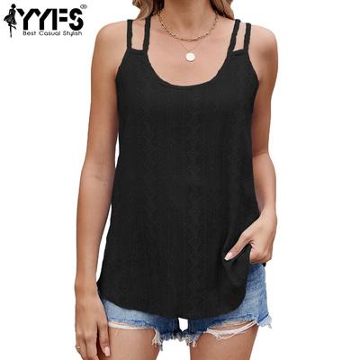 Women's Fashion Casual Summer Spring Solid Color Print Sleeveless U-Neck Blouses & Shirts