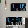 Voice Control Digital Wall Clock Week Date Display Temperature Display LED Alarm Clock 12/24H Format Brightness Adjustable