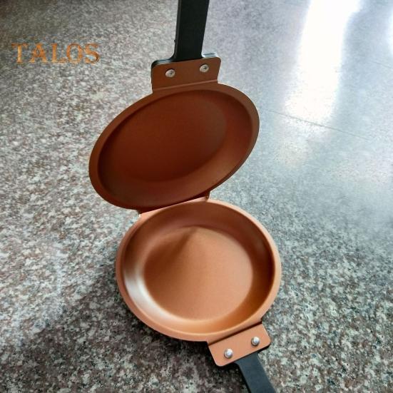 Double-Sided Pancake Pan with Lid Nonstick Reversible Cake Pan for Perfect Pancakes Stainless Steel Flip Master Pan for Fluffy Omelettes Breakfast