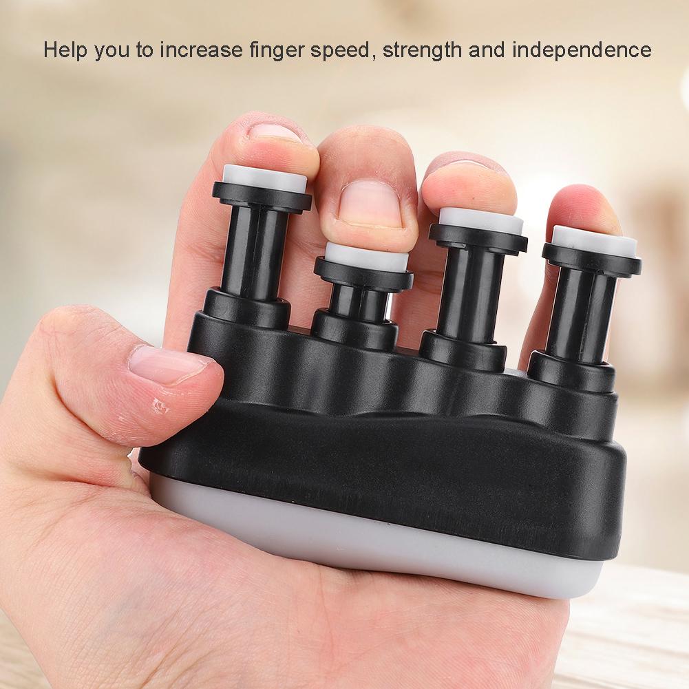 PUNK Hand Finger Exerciser Grip Training Strengthener for Guitar Bass Piano Player Black