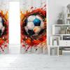 2 Stück - Liebe Fußball Polyestervorhänge, Stangentaschenvorhänge 42*84, Schlafzimmer, Wohnzimmer, Heimzimmerdekoration