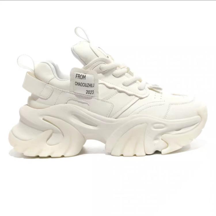 New Fashion Versatile Height 7cm Thick Sole Women's Breathable Sports Shoes Classic Trendy Girlfriend Shopping Casual Shoes