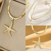 French Marine Starfish Pentagram Necklace: Women's Summer 2024 Trendy Light Luxury Clavicle Chain