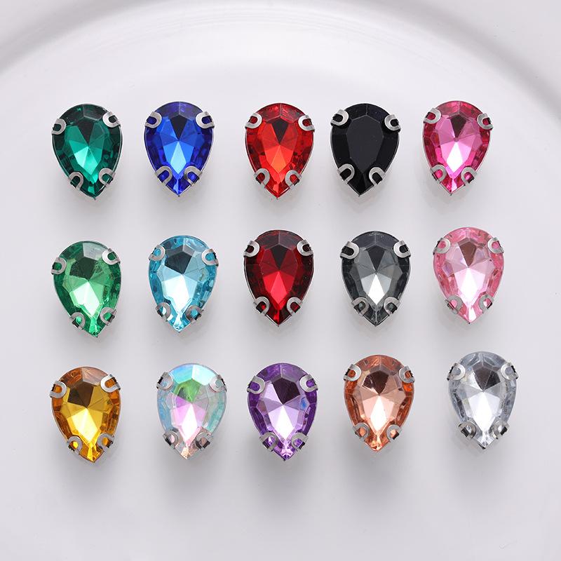 Drop Back Clear Iron-on Rhinestone Acrylic Stones for DIY Clothing