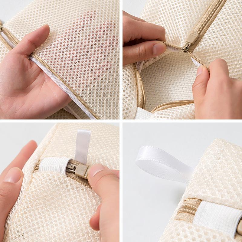 4/6pcs Embroidered Style Laundry Bag Double Layer Thickened Clothes Cleaning Protect Bag Anti-deformation Clothing Organizer