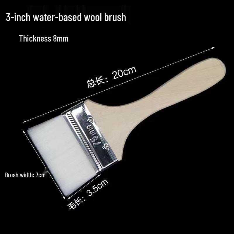 Silk Wool Brush: Non-Shedding, Elastic, Soft for Water-Based Paint, Coating, Dusting, and Topcoat.