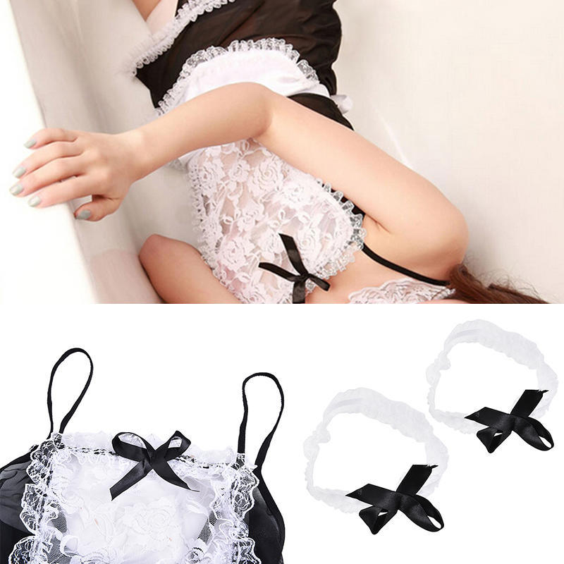 Kvinner Sexy blonder Halloween kostyme Cosplay fransk hushjelp antrekk Fancy kjoler