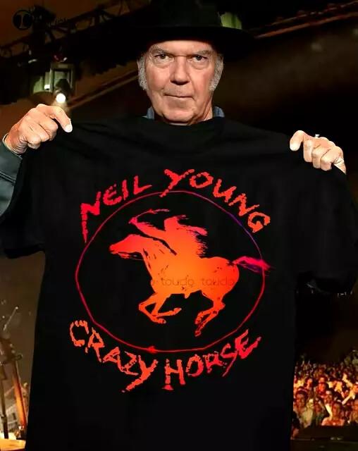 Неил Янг Crazy Horse Смешная Унисекс Футболка Все Размеры P93585.webp Унисекс Футболка XXXXL