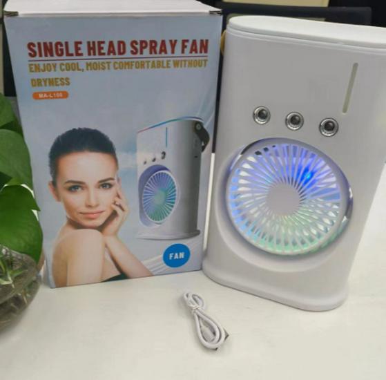 Desktop Dual Head Ice Mist Fan with Three-Speed Cooling White