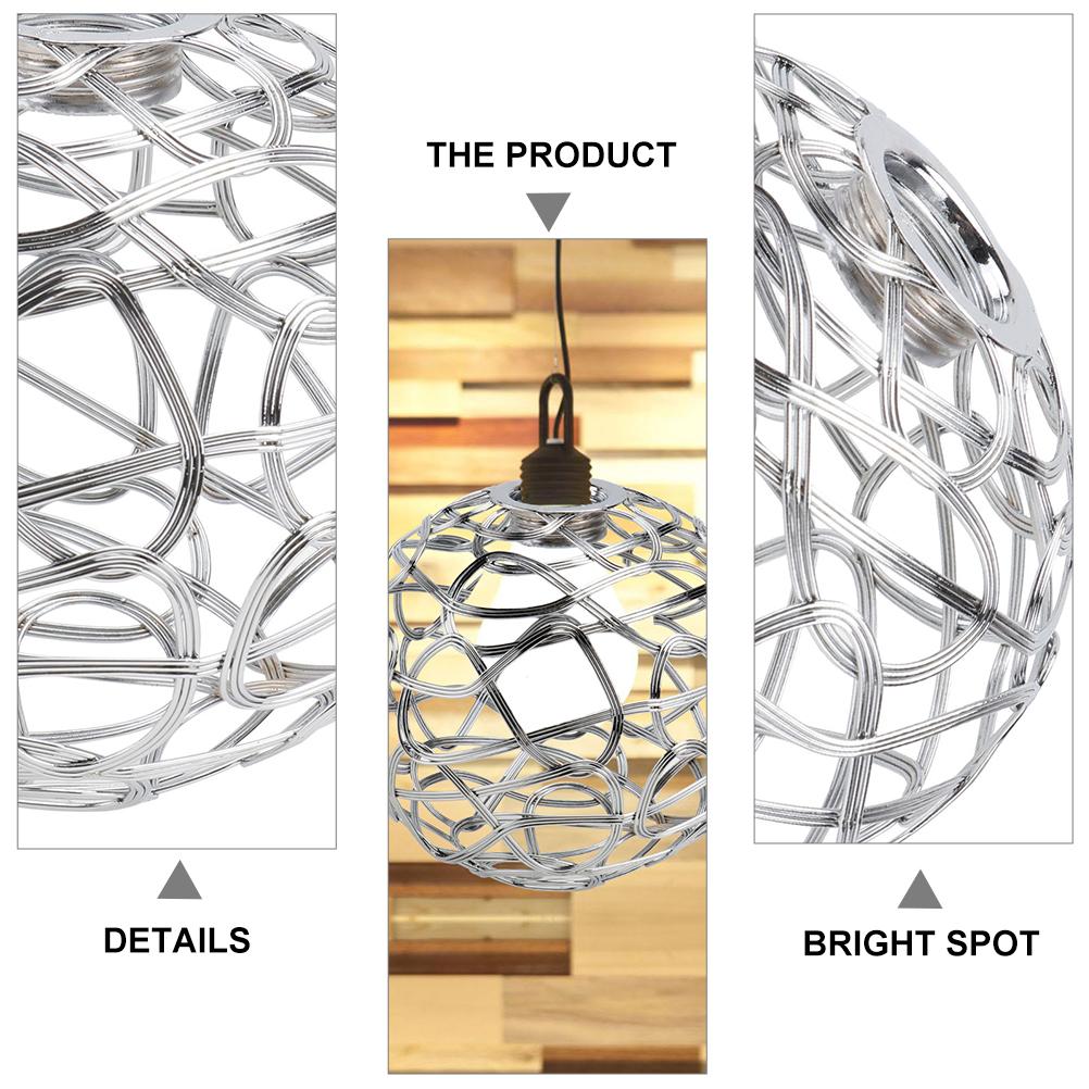 Metal Cage Lamp Shade Rattan Lamp Shade Decorative Globe Lamp Shade Clip On Chandelier Light Covers Ceiling Pendant Light