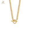 Minimalism Simple Trendy Geometric Gold Plated Link Chain Charm Jewelry Men Women Stainless Steel Necklace
