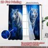 Flat Printing Window Drapes Mystic Tigers Roses Digital Printed Polyester Birthday Party Use Event Curtain Set Of 2 Made Washable