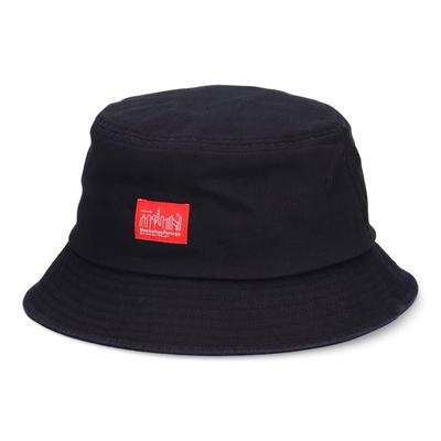 [Manhattan Portage] Twill Hat Logo Bucket Hat Logo Hat (011 Black)