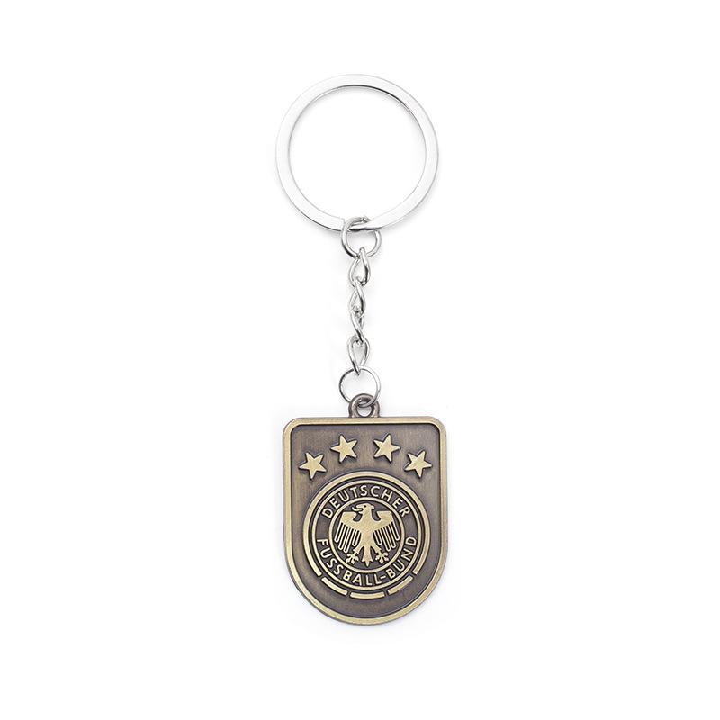 2026 Soccer Team Badge Keychain, National Team Zinc Alloy Key Ring with World Cup Logos, Durable Metal Car Accessories for Football Fans