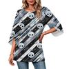 Women's Fashion Halloween Print Loose Casual Round Neck Three-Quarter Sleeve Top