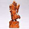 Statua di Guan Gong in Palissandro Scolpita a Mano - Dio Cinese della Ricchezza e della Protezione, Scultura Guerriera Feng Shui per Benedizioni Casa/Attività