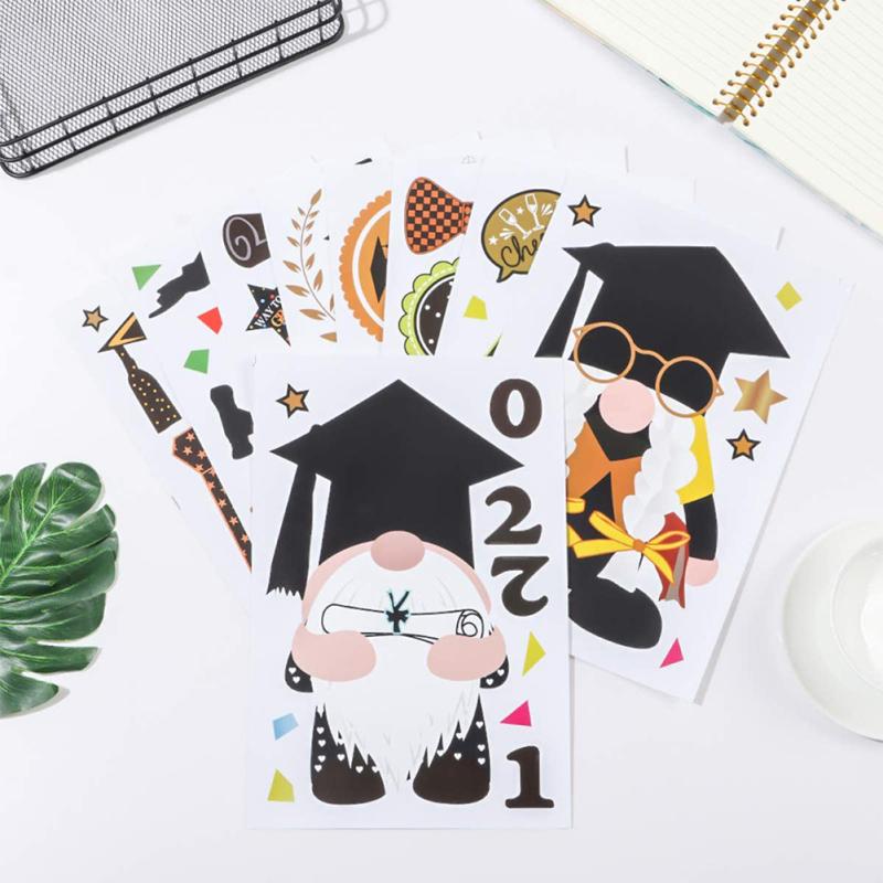 9 Pcs/set Wall Sticker Pvc Graduation Season Stickers Electrostatic Window Stickers