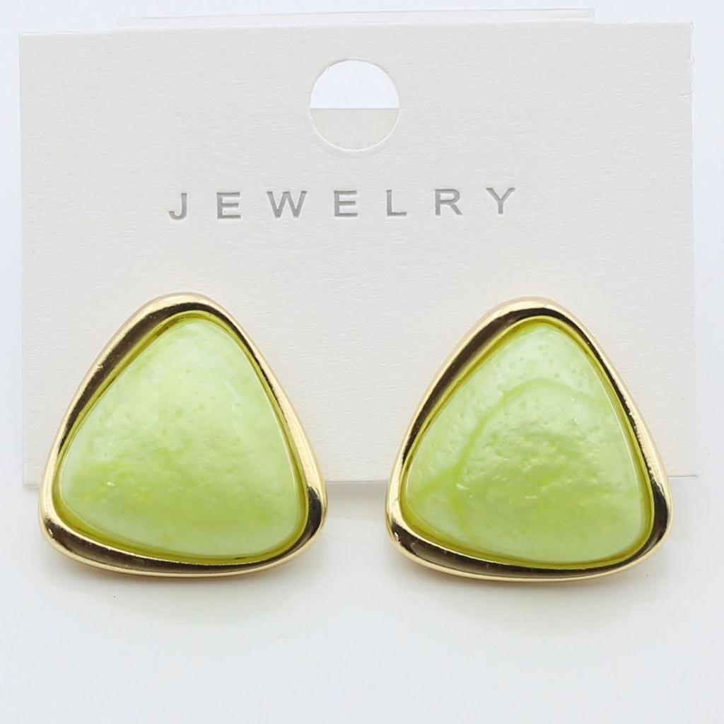 Korean Style Candy Color Resin Oval Stud Earrings - Sweet, Simple, Versatile, Fairy Fresh Design