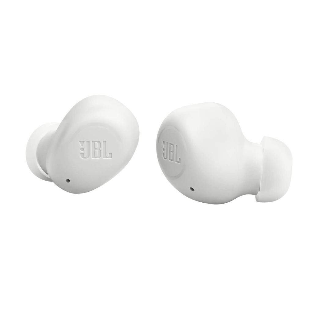 JBL WAVE BUDS True Wireless Earbuds, Bluetooth, IP54 Waterproof and Dustproof, App Compatible, USB Type-C, White, JBLWBUDSWHT, Small