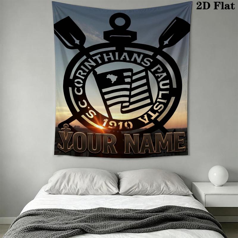 Custom Name Corinthians Wall Tapestry Aesthetic Wall Hanging Printed Fabric Blanket Decorative Tapestries for Bedroom Living Room Home Decor