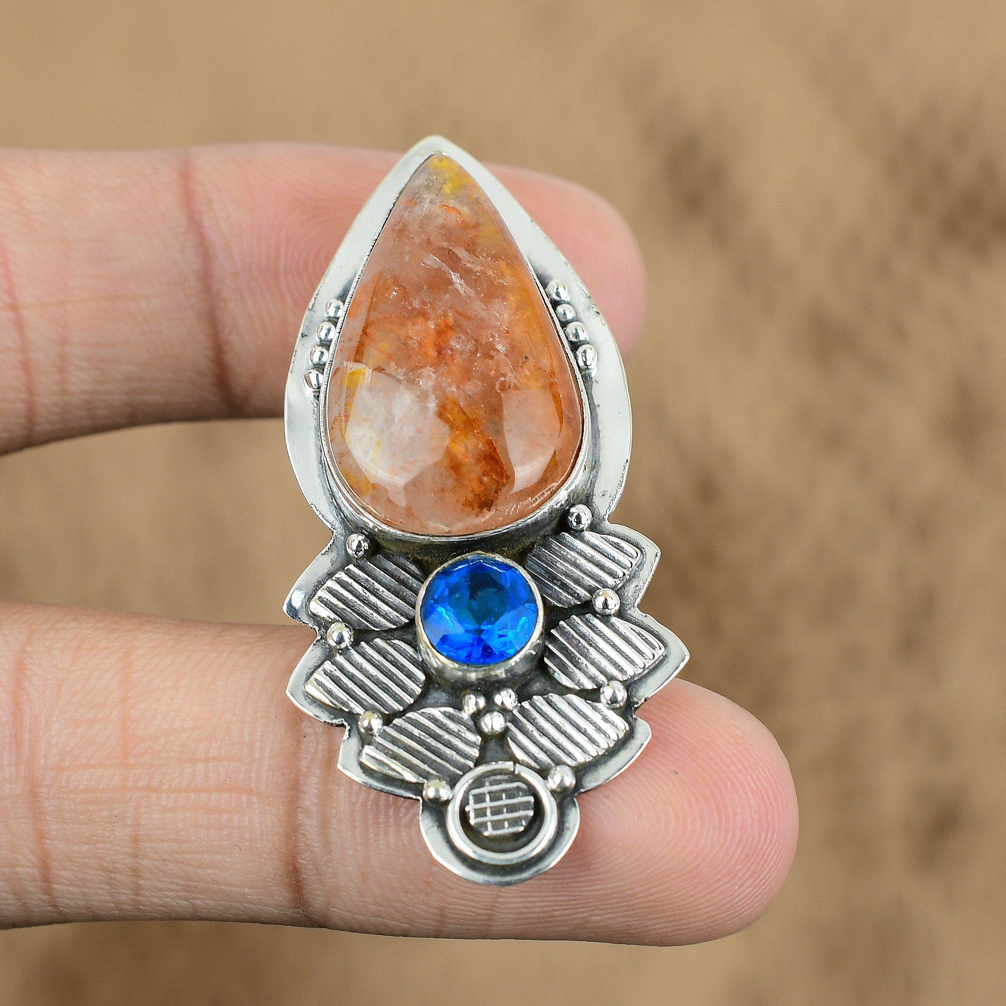 

Gift For Her 925 Sterling Silver Natural Elestial Quartz Gemstone Pendant