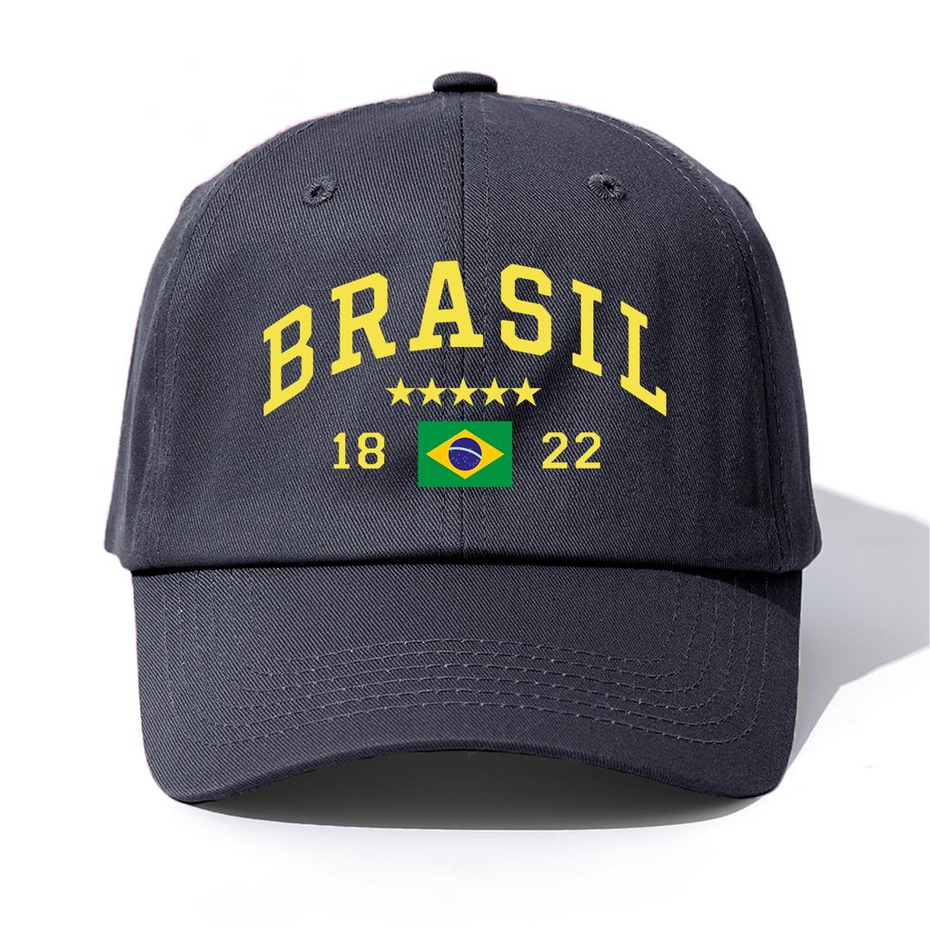 1pc BRASIL Print Baseball Cap for AdultsMinimalist Retro Style Casual Soft Adjustable Dad HatPerfect As Gift
