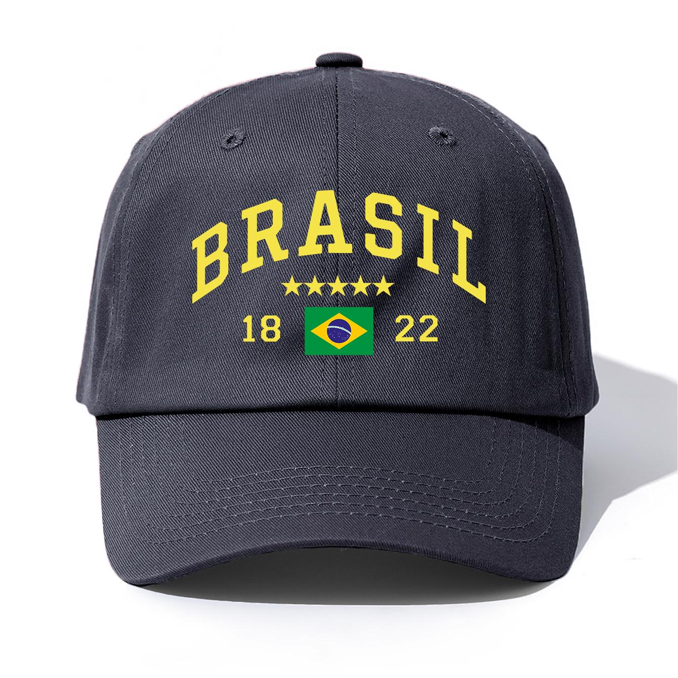 

1 шт. Бейсболка с принтом BRASIL для взрослыхМинималистичный Ретро Стиль Повседневная Мягкая Регулируемая Кепка ПапыИдеально В Качестве Подарка