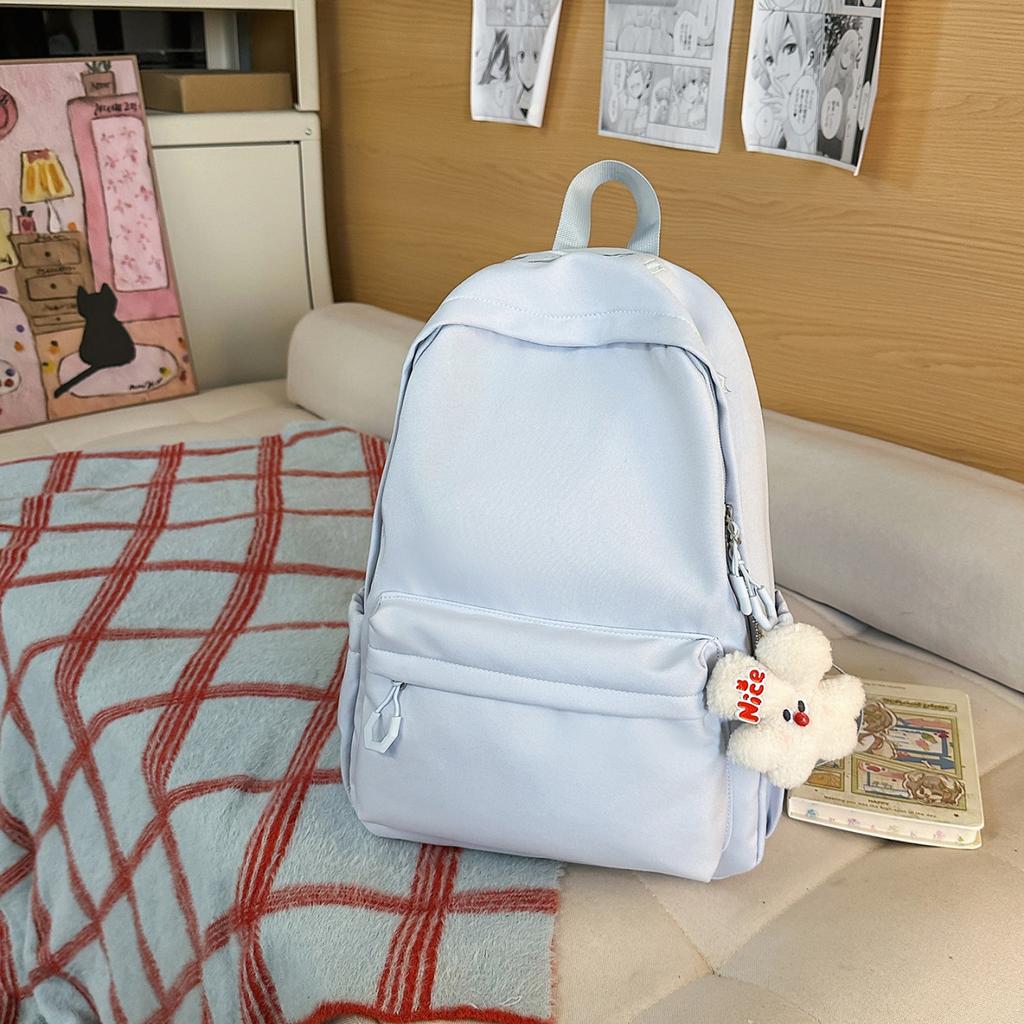 New letter-embroidered backpack for girls, large capacity, lightweight, stylish school backpack for middle and high school girls