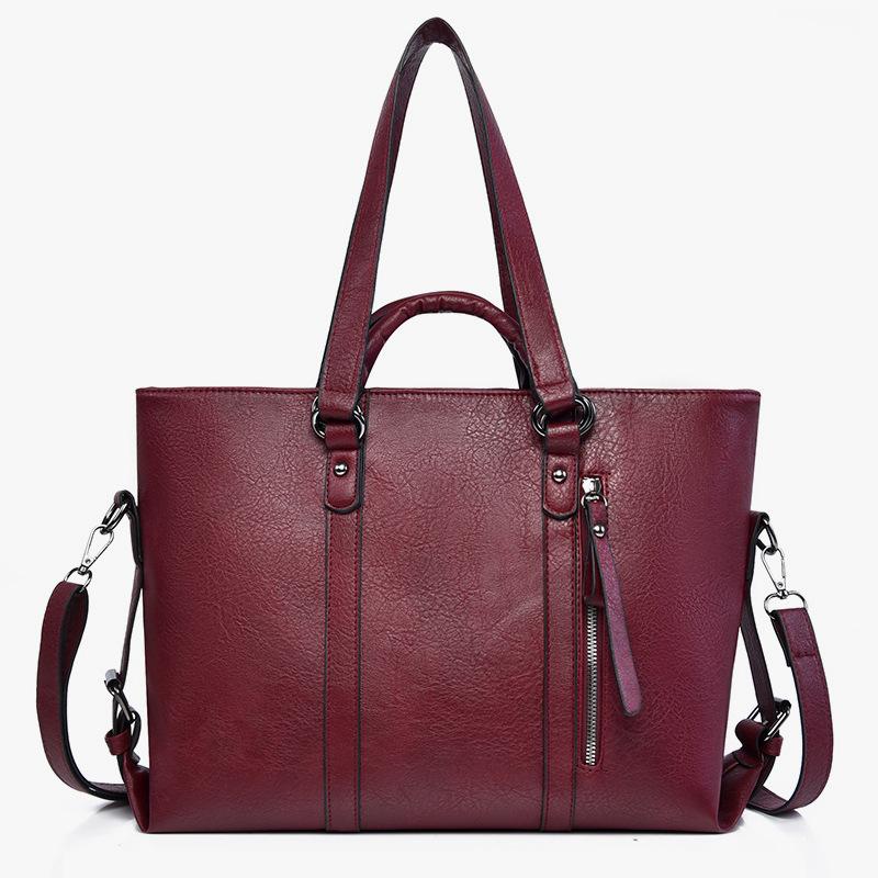 New European and American Fashion PU Soft Leather Large Capacity Tote Bag, Single Shoulder Carrying Crossbody Bag Wholesale