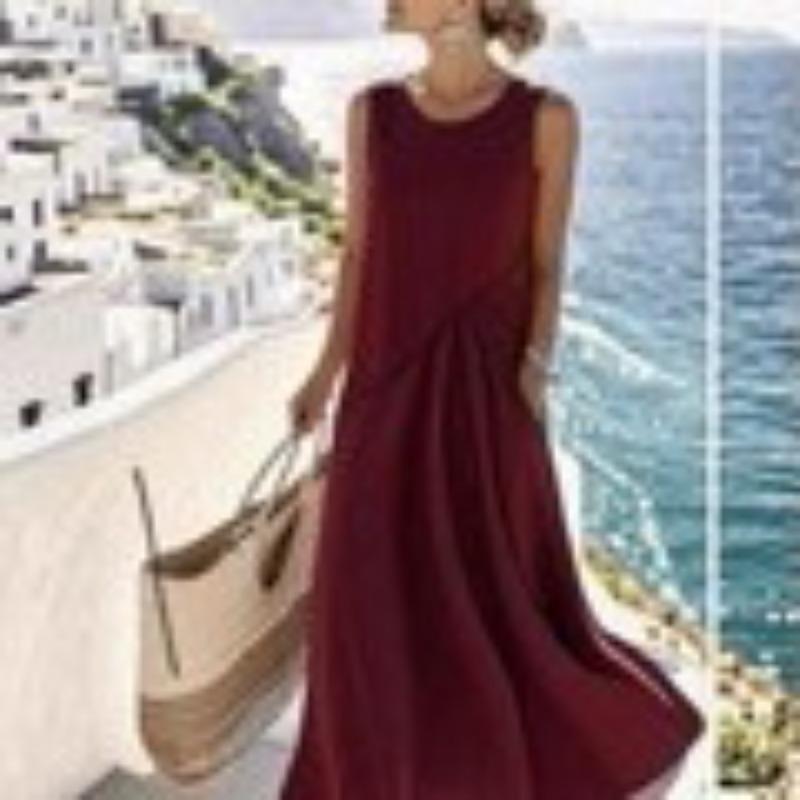Summer New Style Beachwear Style Dress with Contrasting Borders and A-line Silhouette for Women