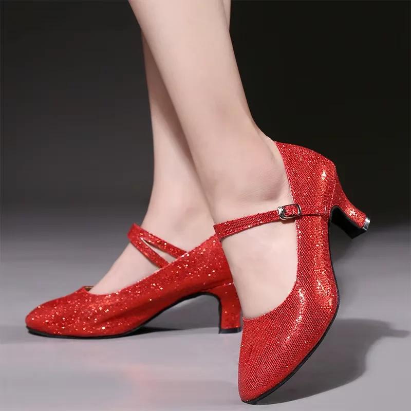 Tênis de Salão Sapatos de Dança Latina para Interior/Exterior Feminino Sola Macia Sapatos de Dança Dedos Fechados para Dança Moderna Jazz Tango