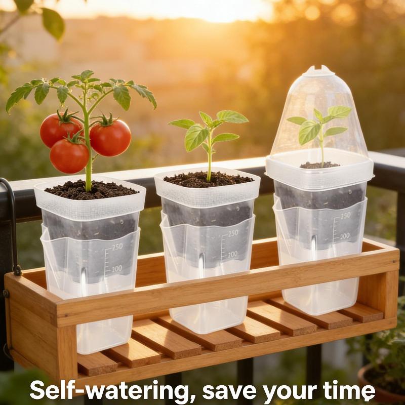 Lazyman Automatic Watering Clear Seedling Growing Box Flower Pot Observe Root Growth Easy Fill Home Office Decor Plant Container