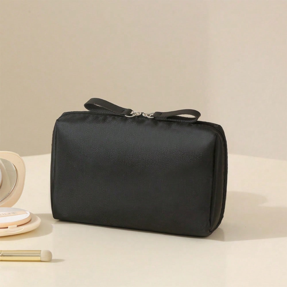 1pc Compact Waterproof Cosmetic Bag For Travel,Toiletry Organizer Storage Zipper Accessories Nail Make Up Bag