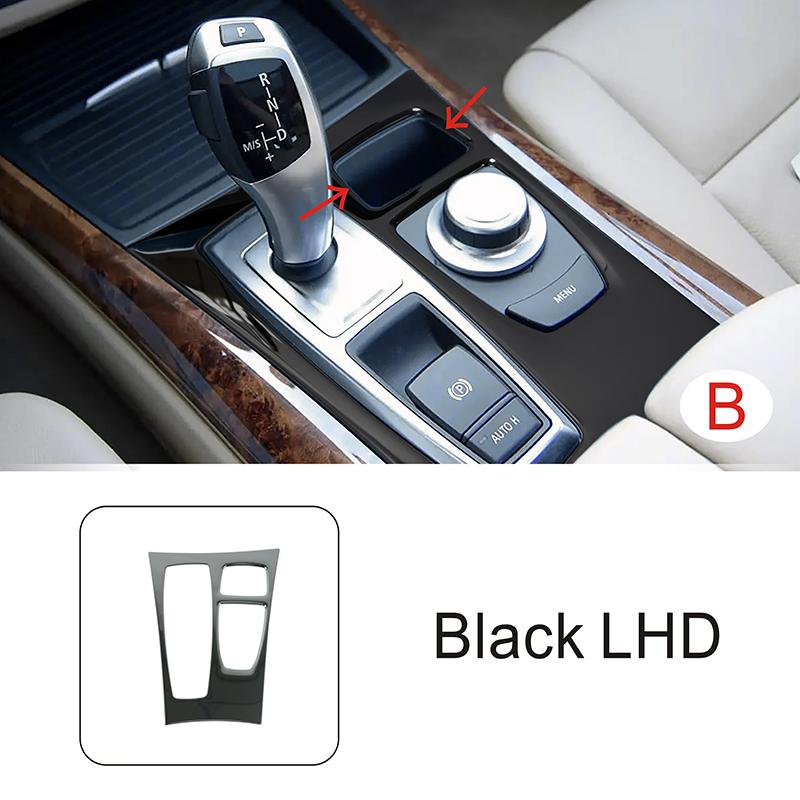 Stainless Steel Center Console Gear Shift Frame Decoration Cover Trim For BMW X5 E70 X6 E71 2008-2014 LHD Car Styling Interior