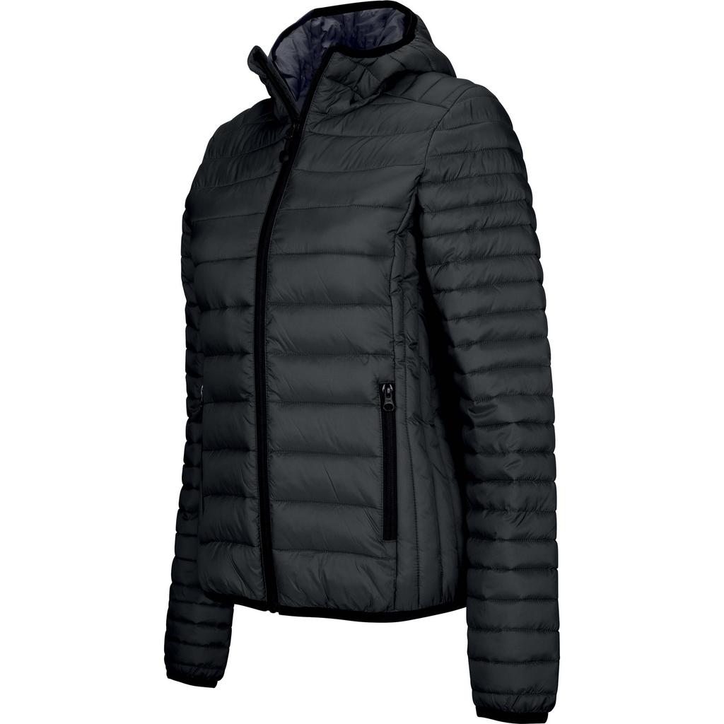 Kariban Leichte wattierte Damen-/Damenjacke mit Kapuze