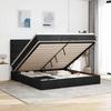 VidaXL Ottoman Bed Frame with Mattress Black 200x200cm Fabric 3314116