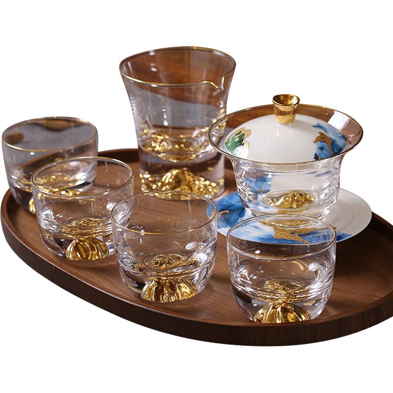 

Gebaotang Jinshan K-Gold Blue Phantom 8-Piece Tea Set