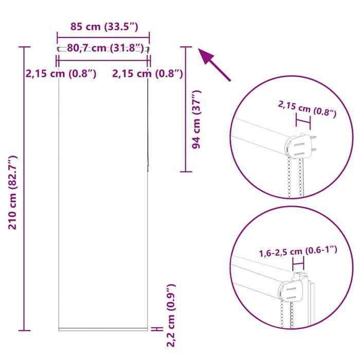 VidaXL Blackout Roller Blind Fabric Width 80.7 Cm Polyester 4010917