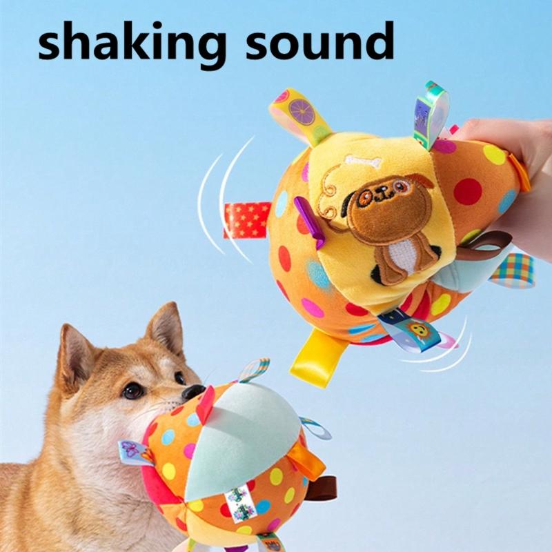 1pc Pet Self-Playing Ball Toy with Ringing Bell, Durable & Chew Resistant, Suitable for Small/Medium/Large Dogs, Random Pattern Sent