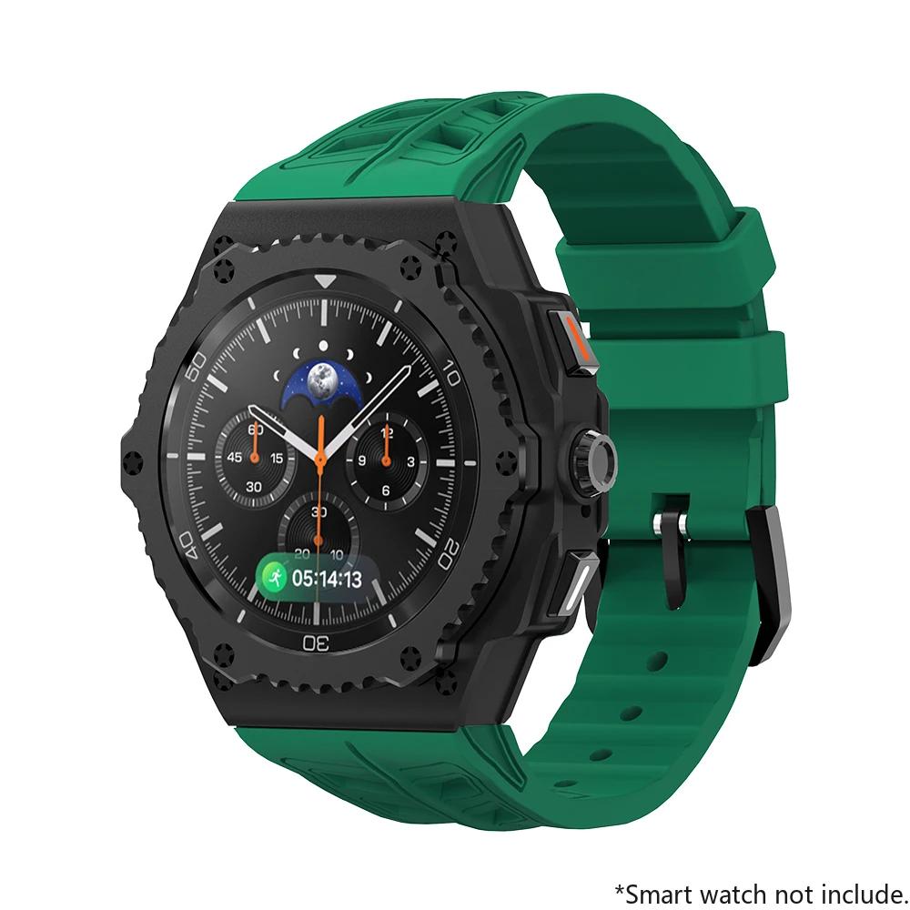 Luxury Alloy Modification Kit For Samsung Watch 8 Classic 46mm Metal Case Rubber Band For Galaxy Watch 8 Classic Kit Accessories