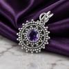 Iolite Gemstone 925 Sterling Silver Women Jewelry Oxidize Round Pendant 1.03" For Gift PP-30-8