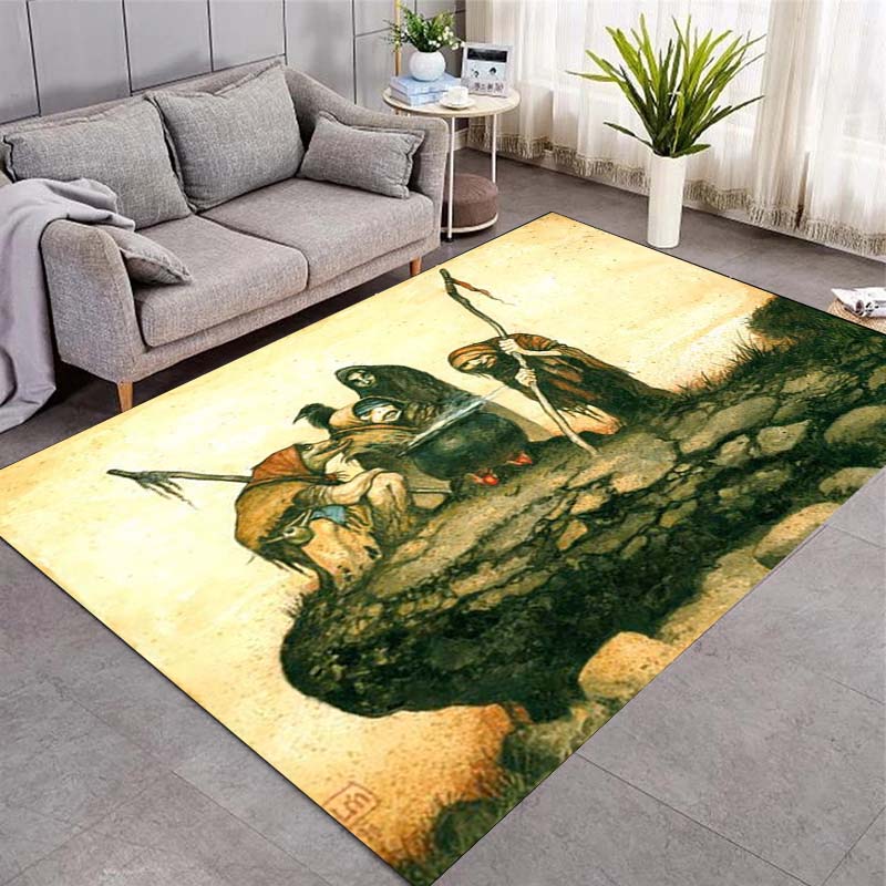 Vintage Fantasy Fairy Tale Illustration Area Rug Non‑Slip Floor Mat Carpet for Living Room Bedroom Home Interior Decoration
